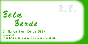 bela berde business card